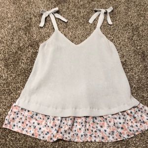 Loft outlet. Straps. Light grey with flower ruffle
